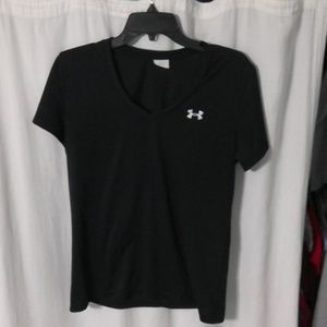 EUC Under Armor Black V Neck Tee Shirt